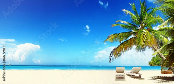 Obraz Sonnenliegen am Strand