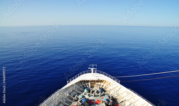 Fototapeta the view from the ship, cruise liner