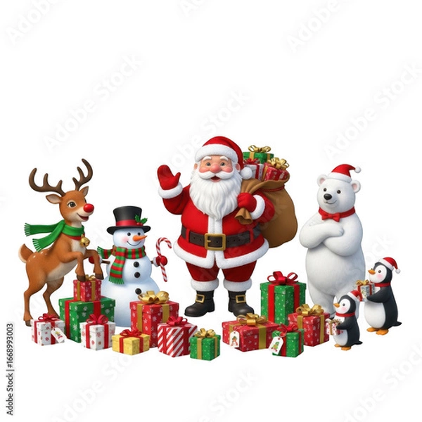 Fototapeta Holiday characters isolated on transparent background