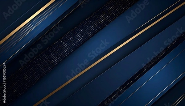 Obraz Abstract Navy Gold Diagonal Stripes.
