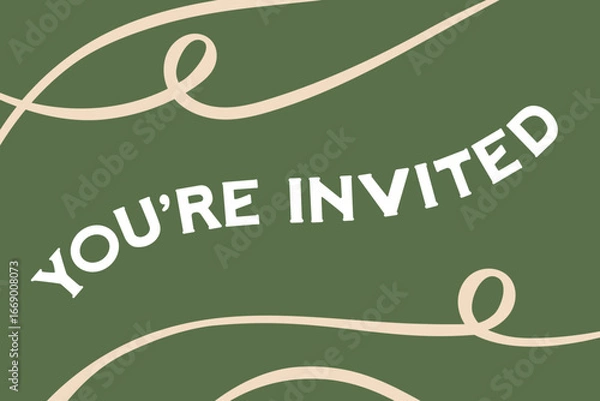 Fototapeta You're Invited Post Card, You're Invited Background, Invitation Greeting Card, Invitation Text, Vector Illustration