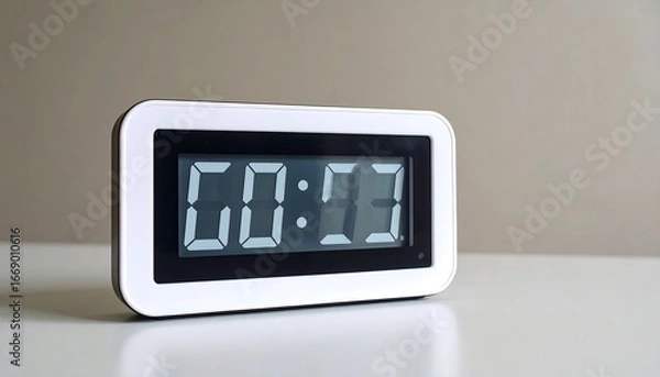 Obraz Digital Clock with White, Time, and 0000.