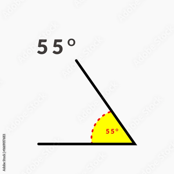 Fototapeta 55 degree angle icon in mathematics