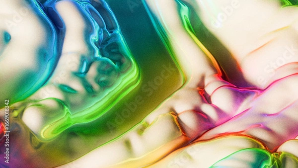 Obraz Retro abstract background, shiny flow shape with grain and gradient effect, 3d render