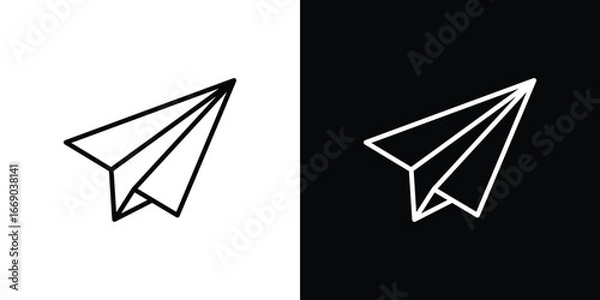 Fototapeta Paper plane icon. Signs and symbols for mobile app, UI, UX