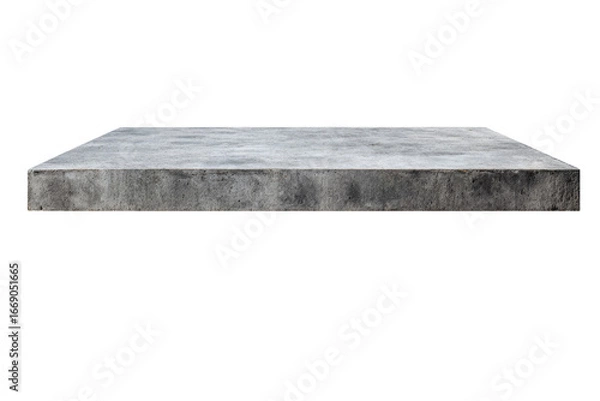 Fototapeta A gray slab of concrete sits on a white background