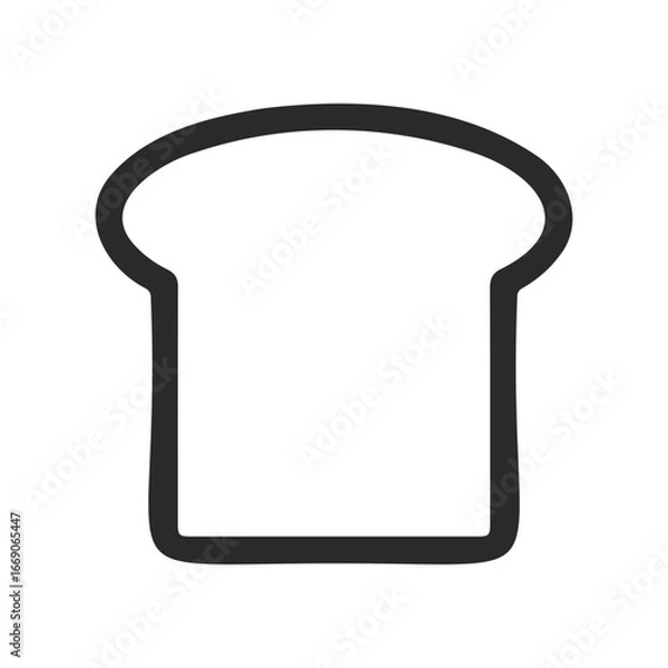 Fototapeta Minimalist black and white bread slice icon design for food applications