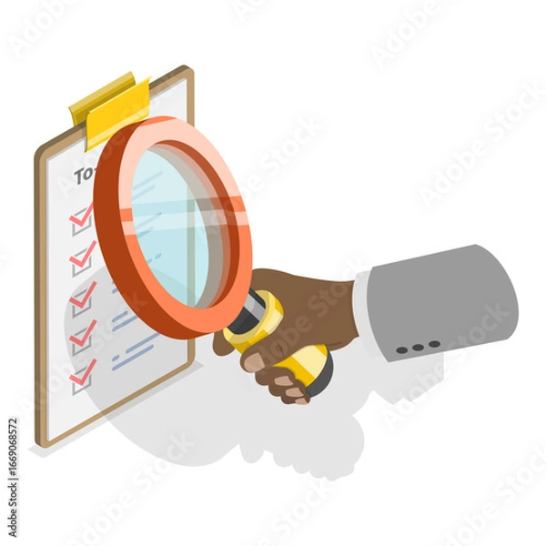 Fototapeta 3D Isometric Flat Vector Set of Checklists, Todo List Collection. Item 2