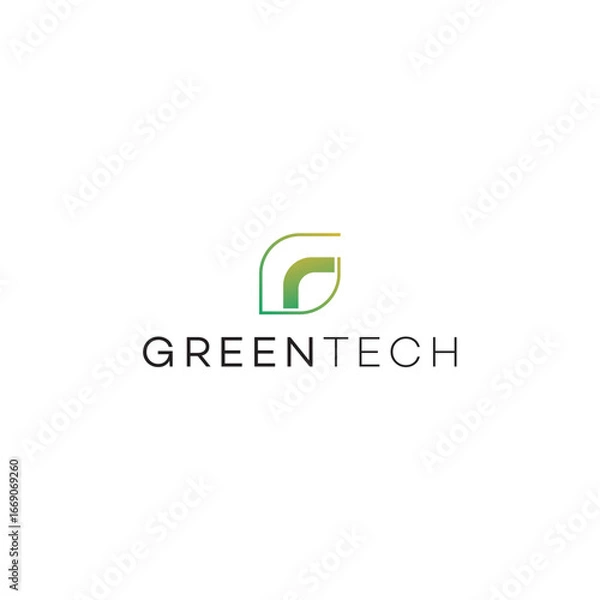 Fototapeta Green Tech Logo Innovative Branding for Sustainable Technology and Eco-Friendly Solutions