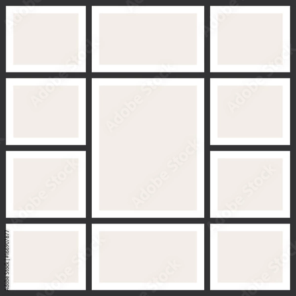 Obraz Photo collage frames. Vintage photo album, application template