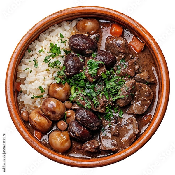 Obraz Feijoada or bean stew isolated on transparent background