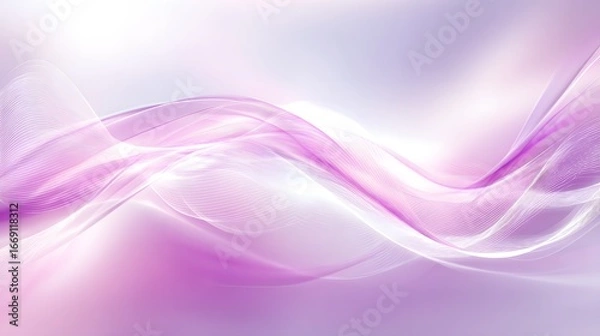 Obraz Delicate, flowing lines create a soft, elegant design in shades of purple and white.