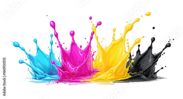 Fototapeta CMYK Color Splash Abstract Illustration