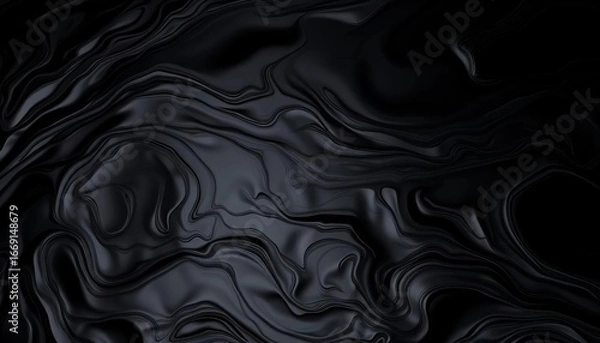Fototapeta Abstract black oil slick texture, swirling patterns on water surface,  eco,  abstract