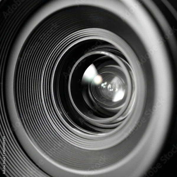 Obraz A camera lens with a black and white color