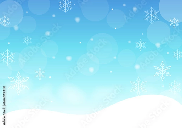 Obraz 雪の結晶が舞う冬の背景