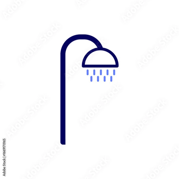 Fototapeta Vector Illustration of Shower Icon Isolated on Whte Background