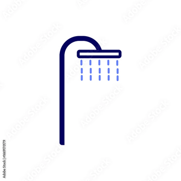 Fototapeta Vector Illustration of Shower Icon Isolated on Whte Background