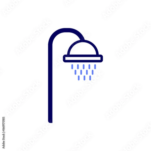 Fototapeta Vector Illustration of Shower Icon Isolated on Whte Background