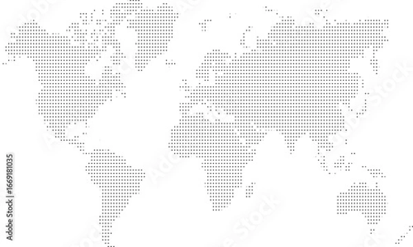 Obraz Mosaic World Map Dotted Pixelated Appearance