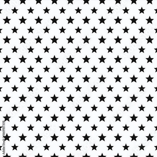 Obraz Black Star Pattern on White Background