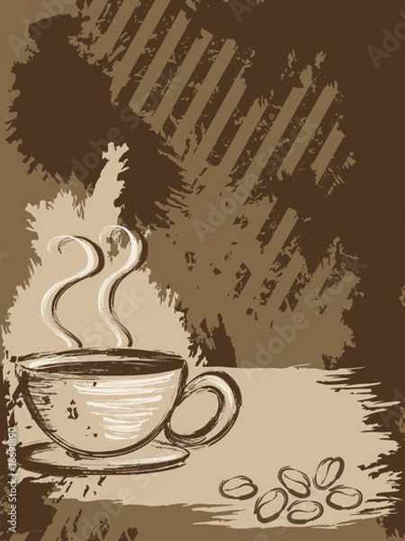 Fototapeta Vertical grungy coffee background