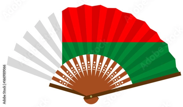 Obraz マダガスカルの国旗柄の扇子
