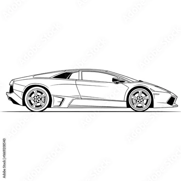 Obraz Stylized Outline of a High-Performance Sports Car
