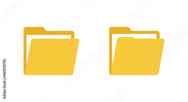 Obraz Two yellow file folders on a white background