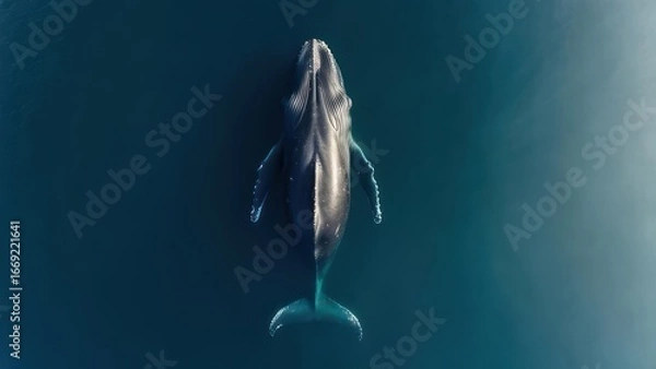 Fototapeta Whale in deep ocean