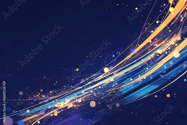 Obraz 青い光の抽象的なデジタルアート背景