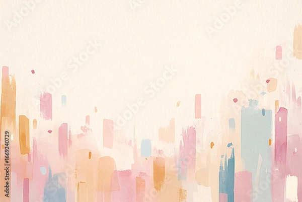 Obraz 和風の背景、水彩画の抽象的な波と淡いテクスチャ