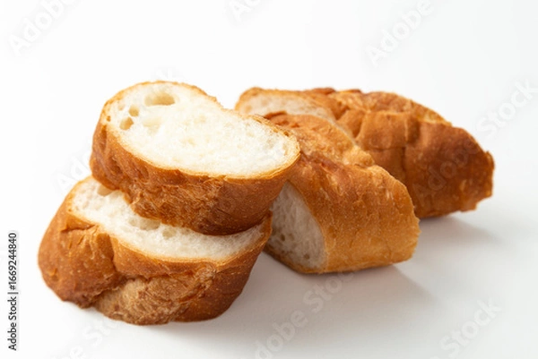 Obraz カットしたバゲット　白バック