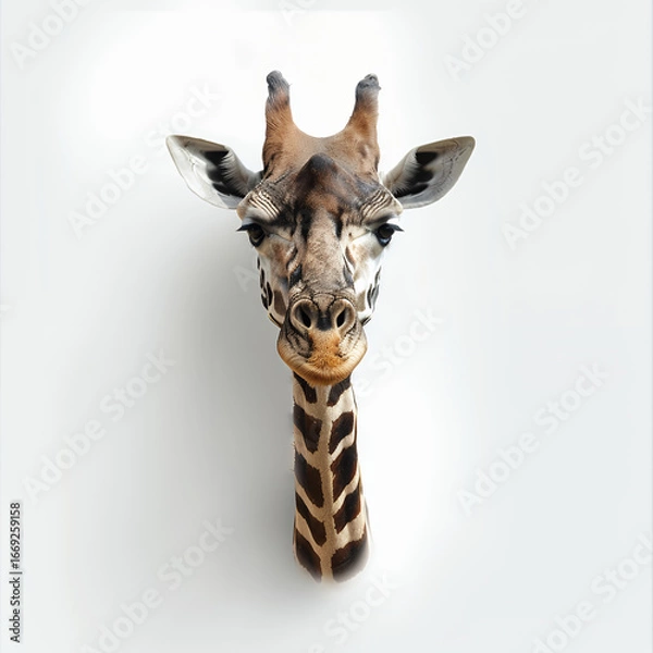 Fototapeta giraffe on white background with png white background isolated