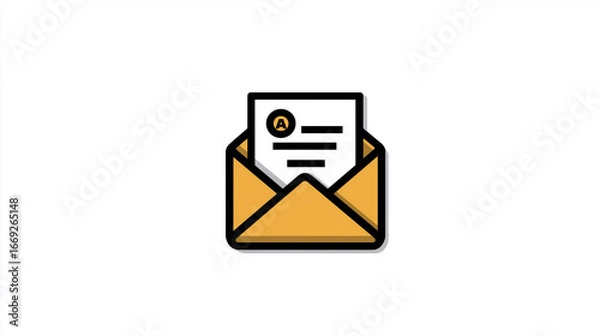 Fototapeta Envelope with “A” Icon for Communication, Mail, Design