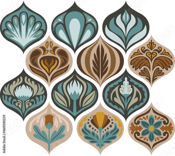 Fototapeta Ji-an Unathi seamless floral pattern