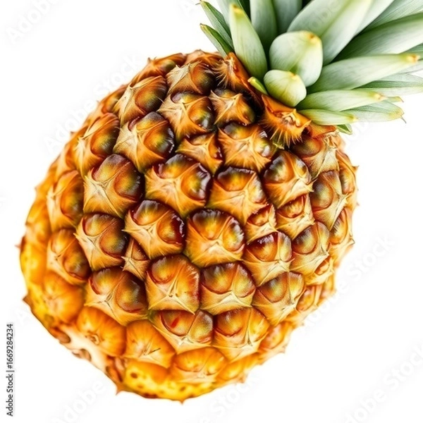 Fototapeta Silhouetted backlighting smooth gradient transitions, light source behind pineapple cut in with generative ai