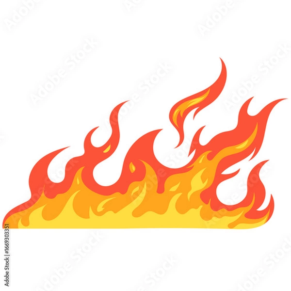 Fototapeta 2d fire or flame effect on transparent background