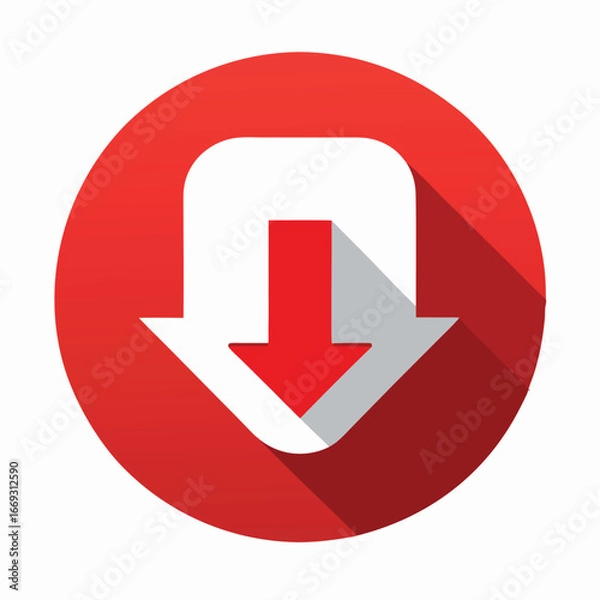 Obraz Rounded Download Button – Minimalist Vector Design