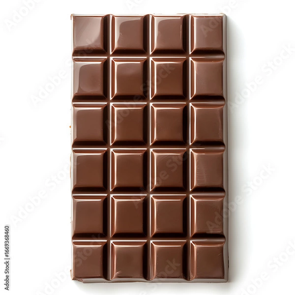 Fototapeta A rectangular chocolate bar with a grid of square segments