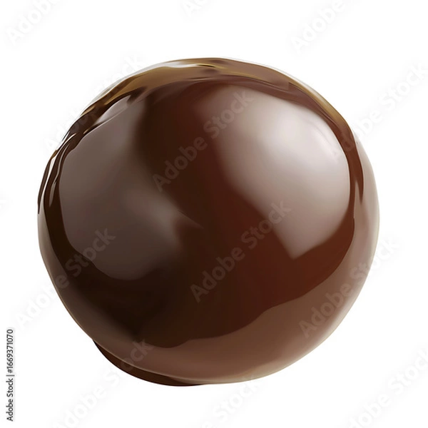 Fototapeta Glossy Chocolate Sphere with Smooth Finish