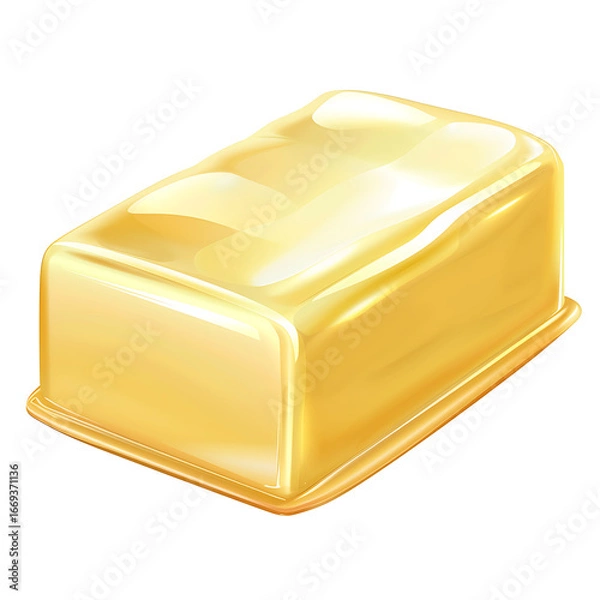 Fototapeta Golden Rectangular Bar with Smooth Surface and Rounded Edges