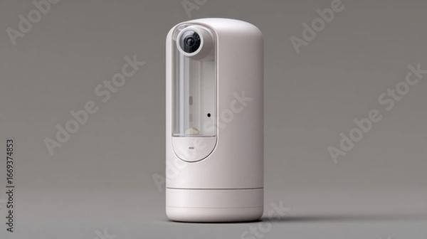Fototapeta Sleek modern home security camera with minimalist design and 360-degree rotatable lens