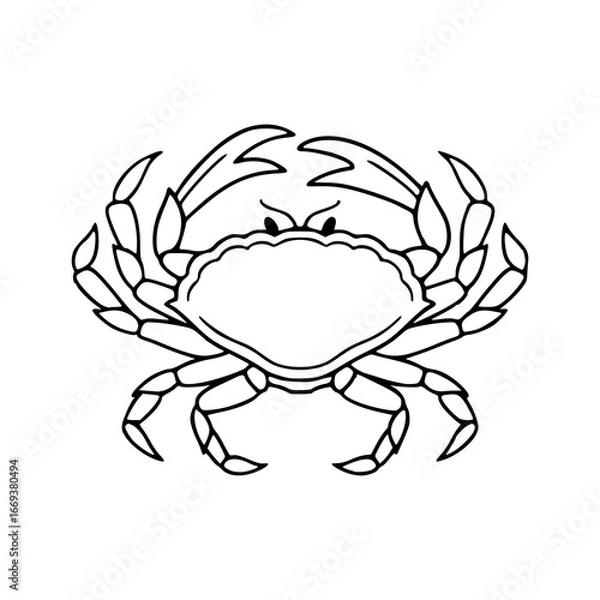 Fototapeta crab outline drawing for coloring pages