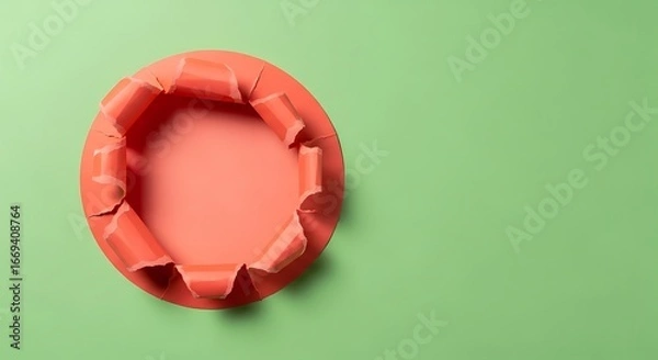 Obraz Abstract organic form with pink petals on a smooth green background high angle shot