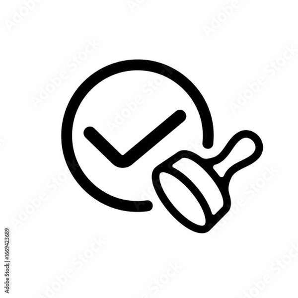 Fototapeta Approval, verification vector icon illustration