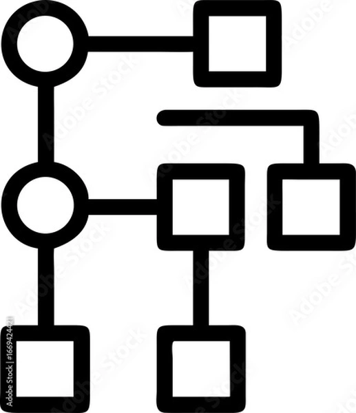 Fototapeta Abstract decision tree diagram for data analysis and strategy