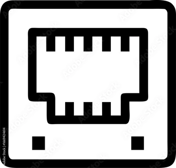 Obraz Simple ethernet network port icon for connectivity and data transfer