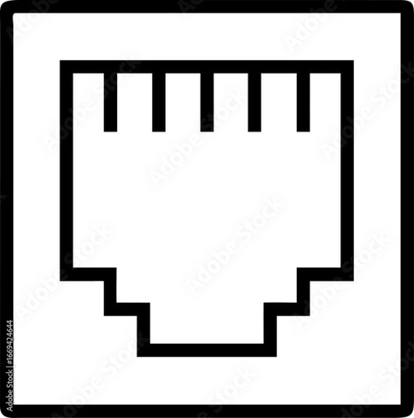 Obraz Simple ethernet network port connection icon