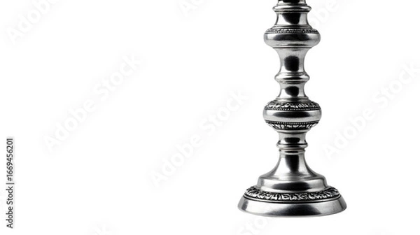 Fototapeta Silver Candlestick, isolated on transparent background
